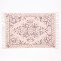 Esselle Kew Antique Printed Small Rug with Tassel in Mauve - Size: 120 cm x 170 cm - thumbnail 1
