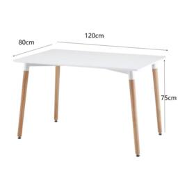 Comfy Living Ltd 5 Piece Dining Set With White Wooden Top & 4 Black Chairs With Metal Detailing - thumbnail 3