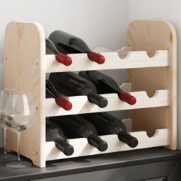Berkfield Home Wine Rack 43x25x37 cm Solid Wood Pine in Brown - Size: 43 x 25 x 37 cm