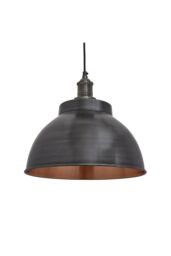 Industville Brooklyn Dome Pendant, 13 Inch, Pewter & Copper, Pewter Holder in Copper - thumbnail 2