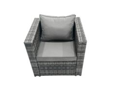 Fimous 7 Seater Patio Lounge Sofa Set with 2 Big Footstool in Dark Grey - thumbnail 5