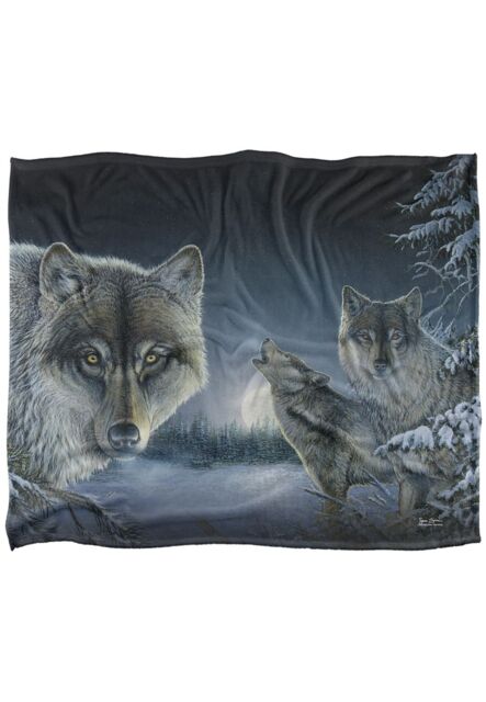 Wild Wings Midnight Wolves 2 Silky Touch Super Soft Throw Blanket 152 X 127 cm in White - image 1