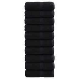 Berkfield Home Premium Soap Towels SOLUND 10 pcs Black 30x30 cm 600 gsm - thumbnail 1