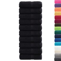 Berkfield Home Premium Soap Towels SOLUND 10 pcs Black 30x30 cm 600 gsm - thumbnail 2