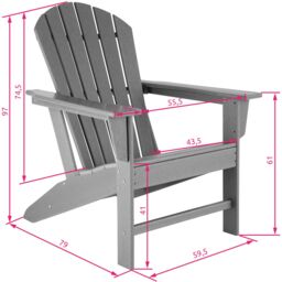 tectake Garden Chair With Footstool in Light Grey - Size: 1 Seater - thumbnail 5