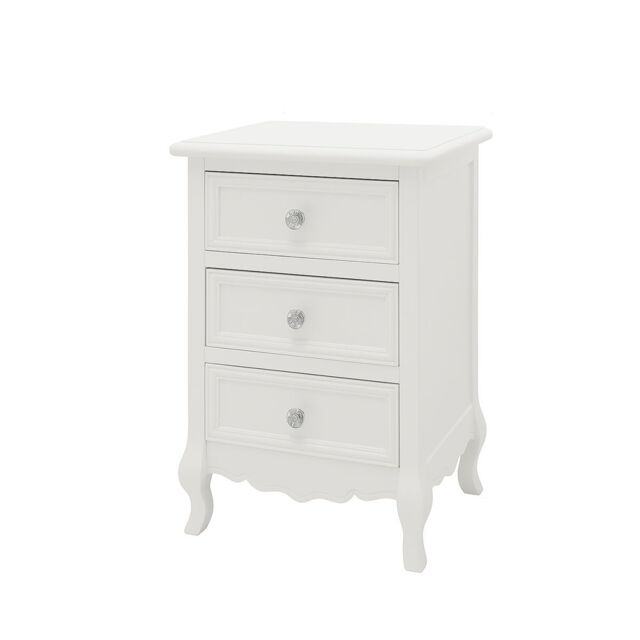 Melody Maison Pair Of White 3 Drawer Bedside Tables - Victoria Range - image 1