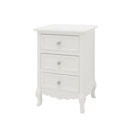 Melody Maison Pair Of White 3 Drawer Bedside Tables - Victoria Range - thumbnail 1