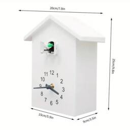KORVIXA Wall Clock Modern Bird Cuckoo Quartz Clock in White - Size: 100 cm - thumbnail 2
