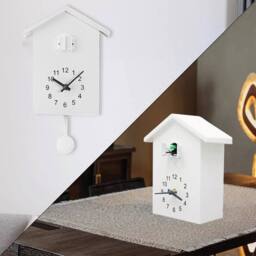 KORVIXA Wall Clock Modern Bird Cuckoo Quartz Clock in White - Size: 100 cm - thumbnail 4