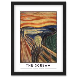 Artery8 Edvard Munch The Scream Expressionist Painting Artwork Framed Wall Art Print A4 in Black - thumbnail 1