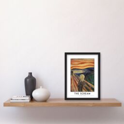 Artery8 Edvard Munch The Scream Expressionist Painting Artwork Framed Wall Art Print A4 in Black - thumbnail 2