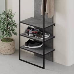Havendro Retro Grey Tall Slim Hallway Shoe Storage Coat Rack - thumbnail 3