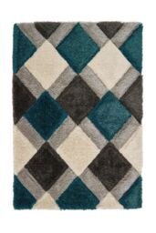 Origin 3D GEO Shaggy Teal in Mid Blue - Size: 60 cm x 110 cm - thumbnail 2
