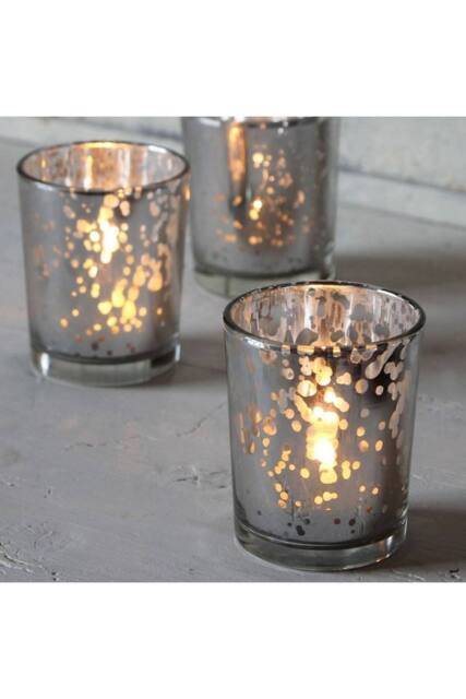 KDMD Silver Speckle Votive 10 Pack Glass - image 1