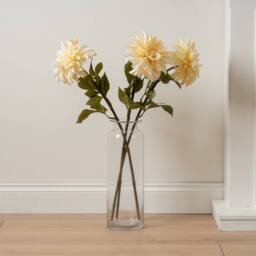 Scottish Everlastings Ltd 70cm Cream Dalia Flower Stem 3PK - thumbnail 1