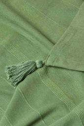 Homescapes Cotton Rajput Ribbed Throw in Dark Olive - Size: 225 cm x 255 cm - thumbnail 5