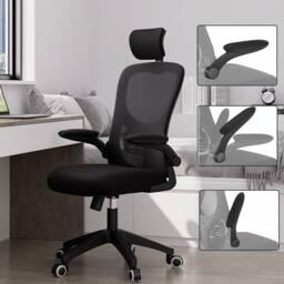 Ventryn Mesh Office Chair Ergonomic 360 Swivel Height Adjustable Desk in Black - thumbnail 5