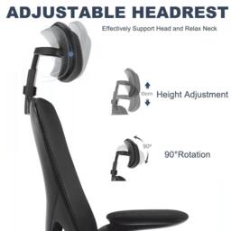 Ventryn Mesh Office Chair Ergonomic 360 Swivel Height Adjustable Desk in Black - thumbnail 4