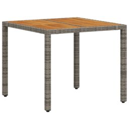 Berkfield Home 5 Piece Garden Dining Set Grey Poly Rattan Acacia - thumbnail 5