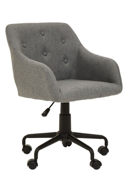 Orsina Ergonomic Tufted Grey & Black Home Office Chair, Comfortable Work From Home Chair, Movable Work Chair - image 1