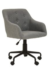 Orsina Ergonomic Tufted Grey & Black Home Office Chair, Comfortable Work From Home Chair, Movable Work Chair - thumbnail 7