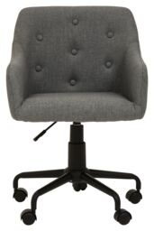 Orsina Ergonomic Tufted Grey & Black Home Office Chair, Comfortable Work From Home Chair, Movable Work Chair - thumbnail 2