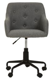 Orsina Ergonomic Tufted Grey & Black Home Office Chair, Comfortable Work From Home Chair, Movable Work Chair - thumbnail 3