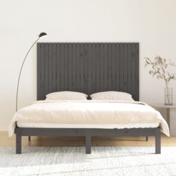 Berkfield Home Wall Headboard Grey 166x3x110 cm Solid Wood Pine - Size: 166 x 3 x 110 cm - thumbnail 3
