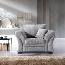 Abakus Direct Farrow Crushed Chenille Armchair in Light Grey - thumbnail 1
