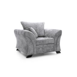 Abakus Direct Farrow Crushed Chenille Armchair in Light Grey - thumbnail 3