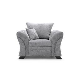 Abakus Direct Farrow Crushed Chenille Armchair in Light Grey - thumbnail 2