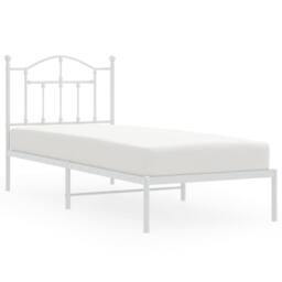 Berkfield Home Metal Bed Frame with Headboard White 80x200 cm - thumbnail 1