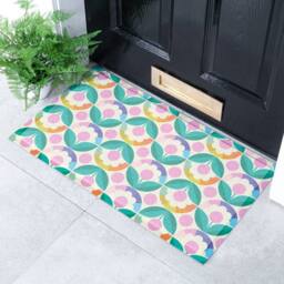 Artsy Mats Elizabeth Olwen Petal Pink Dots Indoor/Outdoor Doormat (70x40cm) - Size: 40 cm x 70 cm