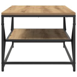 Berkfield Home Coffee Table with Shelf ‚Äì Artisan Oak, 90x50x40 cm, Made of Engineered Wood in Brown - Size: 90 x 50 x 40 cm - thumbnail 6