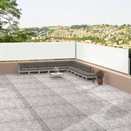 Berkfield Home Retractable Side Awning Cream 117x1200 cm in Beige - thumbnail 1