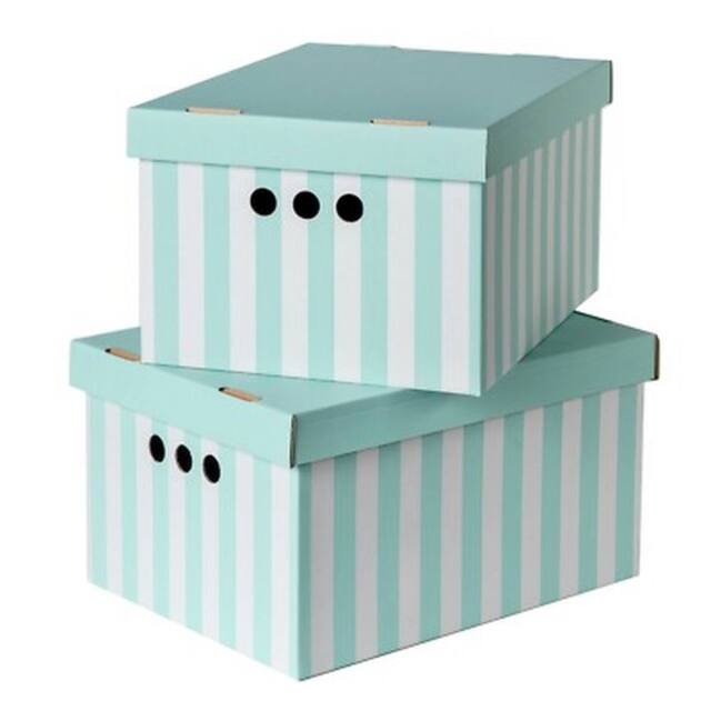 NESTLUNE 2pc Decorative Storage Boxes Home Office Box in Green - image 1