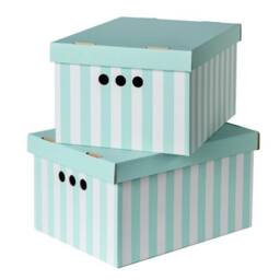 NESTLUNE 2pc Decorative Storage Boxes Home Office Box in Green - thumbnail 1