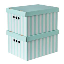 NESTLUNE 2pc Decorative Storage Boxes Home Office Box in Green - thumbnail 4