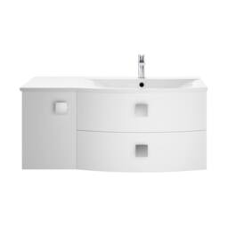 Balterley Gentleshaw 1 Door 2 Drawer Right-Hand Vanity Basin Unit, White, 1000mm in White - thumbnail 1