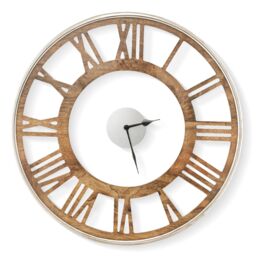 Costway 20 Inch Silent Wall Clock Non-Ticking Large Decorative Modern Wall Clock in Natural - thumbnail 1