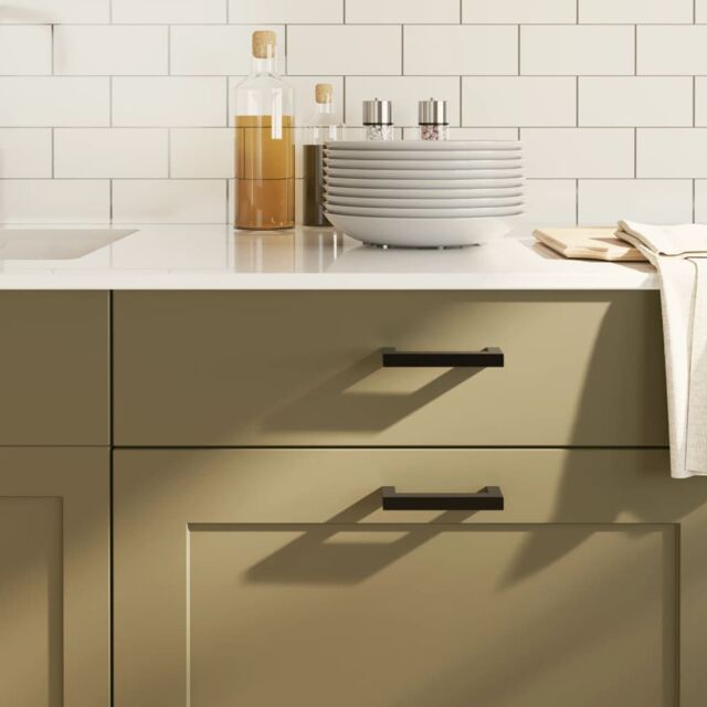 Berkfield Home Cabinet Handles 10 pcs Black 96 mm Stainless Steel - image 1