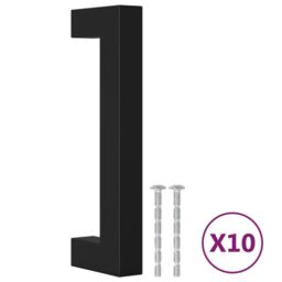 Berkfield Home Cabinet Handles 10 pcs Black 96 mm Stainless Steel - thumbnail 2