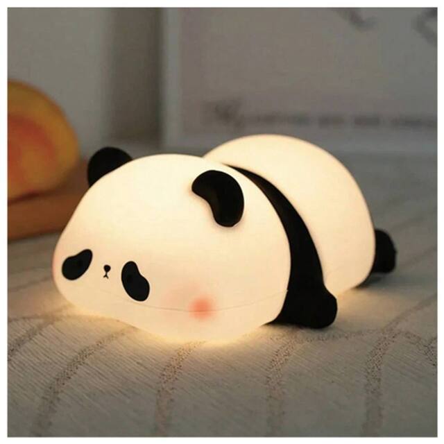 Dragodirect Panda Silicone Lamp Panda Pat Night Bedroom Sleep Light in White - image 1