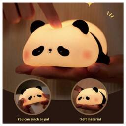 Dragodirect Panda Silicone Lamp Panda Pat Night Bedroom Sleep Light in White - thumbnail 7