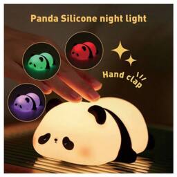 Dragodirect Panda Silicone Lamp Panda Pat Night Bedroom Sleep Light in White - thumbnail 4