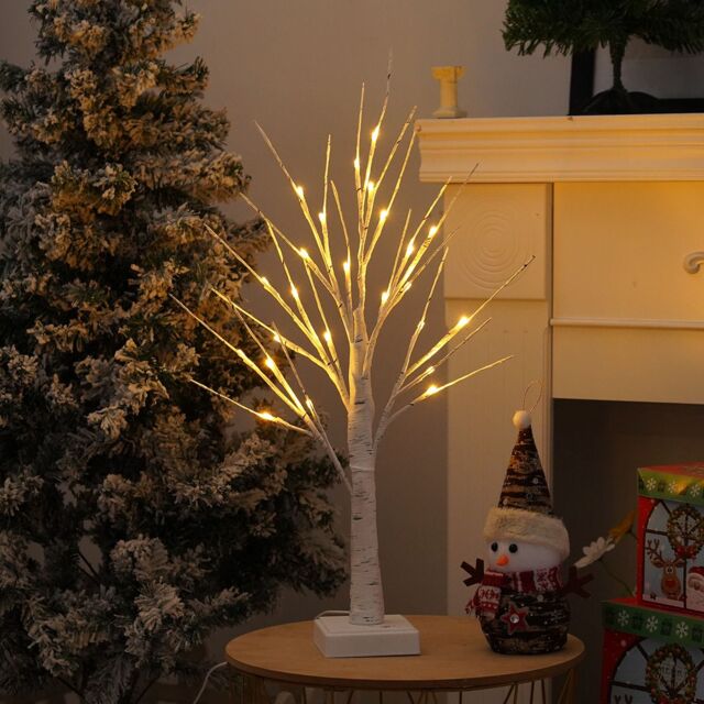 Smartbies Birch Twig Christmas Tree - Pre Lit Christmas With Lights Decoration - Christmas Gift in White - Size: 1 Pack - image 1