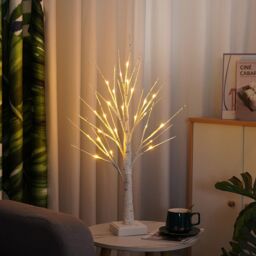 Smartbies Birch Twig Christmas Tree - Pre Lit Christmas With Lights Decoration - Christmas Gift in White - Size: 1 Pack - thumbnail 8