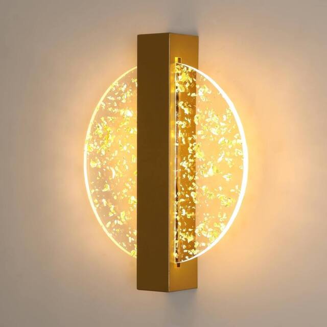 Goeco Gold Wall Light 12W Round Modern LED Wall Lamp Warm White 3000K - image 1