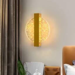 Goeco Gold Wall Light 12W Round Modern LED Wall Lamp Warm White 3000K - thumbnail 2