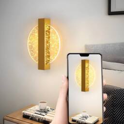 Goeco Gold Wall Light 12W Round Modern LED Wall Lamp Warm White 3000K - thumbnail 3